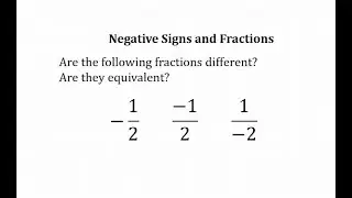 Fractions and Negative Signs