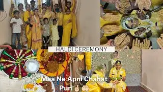 Maa Ne Ki Apni khwaish Puri🤲🏻Last Beti Ki Haldi Ceremony 💛🤞🏻Alhumdulilla Pura✨#shorts #haldi #viral
