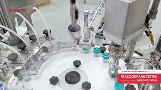 Linha de Envase e Fechamento de Frascos para Solu&ccedil;&otilde;es de Testes Laboratoriais &ndash; Quality Machines