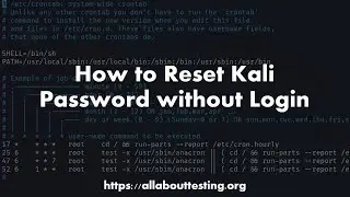 How to Reset Kali Password without Login