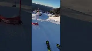 44 year old remembers how to race giant slalom. Found giant slalom track on Krvavec, Slovenia.