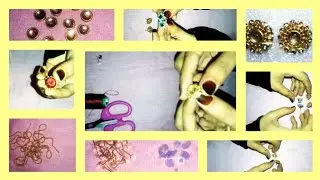 How to make silk thread stud earrings very easy  at home.