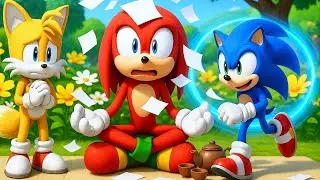 Sonic Appears Suddenly, Knuckles Panics as Papers Fly Everywhere 😱⚡ | Funny Sonic Animation