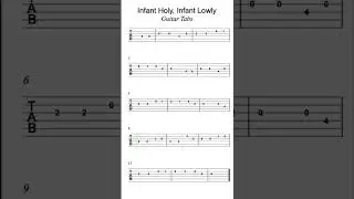 Guitar Tabs: Infant Holy Infant Lowly - Easy Christmas Solo!