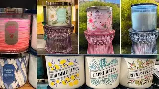 NEW Bath & Body Works Glass Faceted Candle Pedestals + Haul! Bag and Candles!