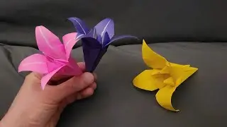 🌷 How to make a Lily/Iris Flower - Origami Tutorial! 🌷