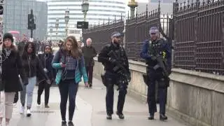 Sniffer dogs, armed police and heightened security in Westminster on Friday