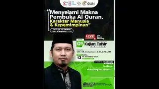[LIVE] Kajian Tafsir Al-Ke-1 Part2: Menyelami Makna Pembuka Alquran, karakter manusia & Kepemimpin