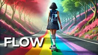 FLOW &mdash; A Rainbow Skate Through a Surreal Desert Path