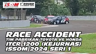 TABRAKAN TIM PABRIKAN HONDA BRIO VS TOYOTA AGYA  ITCR 1200 DI S KECIL SENTUL ISSOM 2024 SERI 1