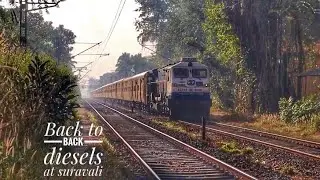 Magical Suravali Road Railway Station:Mega compilation of Diesel trains smoking,speeding suravali