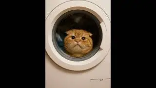 CAT IN THE WASHING MACHINE 😱🧺#catshorts  #funnycats  #PajamaPaws #LaundryCat #viralcats
