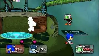 Super Smash Flash 2 v0.9 - Sonic V.S. Sora, Link, & Bomberman