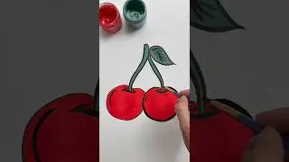 Easy Cherry Drawing 🍒 | #shorts