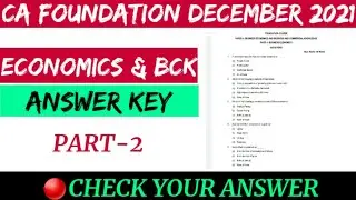 CA foundation economics paper dec 2021 answer key |ca foundation eco & BCK December 2021 #economics