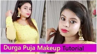Most Affordable DURGA PUJA MAKEUP LOOK | Super Easy Long Lasting Makeup #Durgapuja #Navratri