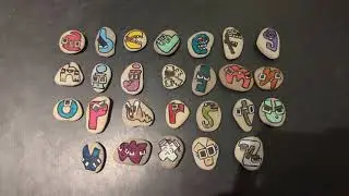 Lowercase Alphabet Lore painted stones