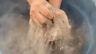 Amazing Asmr crumbling video of Stoney yellow sand huge icecream bucket water crumbling❤❤/#relax❤🌙