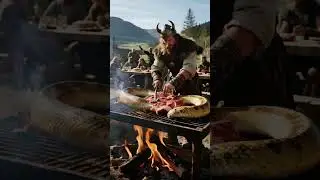 🐍🔥 Viking Chef Roasts a GIANT Serpent Over Open Fire | Epic Nordic Feast! ⚔️🍖