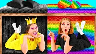 Secret Rooms Under The Bed | Rich VS Broke Challenge by PaRaRa
