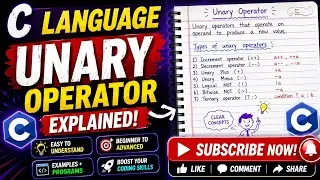 Unary Operator in C Language || C Language #clanguage