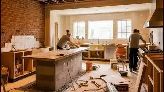 Luxury Kitchen Exposed Brick ChicDesign #CraftedSpace1 #DIY #Kitchen #Home #Renovation #Construction