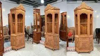 Tủ Góc 70 Gỗ Hương Đá Hàng Đục Tay | Lối Hàng Mộng Kỹ
