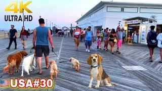 ASBURY PARK BEACH 🏖 WALK 4K | MY USA 🇺🇸 TRAVEL VLOG