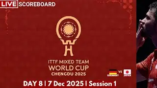 LIVE | GERMANY VS JAPAN | ITTF Mixed Team World Cup 2025 | Scoreboard | DAY 8