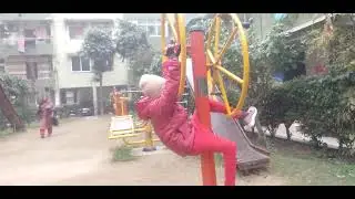 Ninja warrior pratice obstacle course 