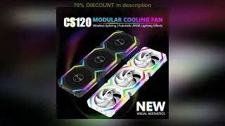 #JUMPEAK CS120 ARGB Cooling Fan 360mm Modular Stackable Splicing PWM Silent 120mm RGB Fans Kit For