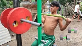 BACK WORKOUT IN MY OUTDOOR VILLAGE GYM