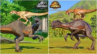 INDORAPTOR HUNTING ANIMATION COMPARISON VS ALL CARNIVORE DINOSAURS JWE1 VS JWE2