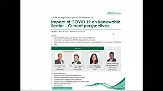 CARE Ratings Webinar on Impact of COVID19 on Renewable Sector - Current perspectives