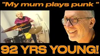 My 92 Year Old Mum Plays Drums to a Punk Rock Video | Christmas Joy Guaranteed!