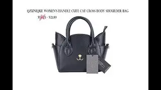 QZUnique Women's Handle Cute Cat Cross Body Shoulder Bag 🛍
