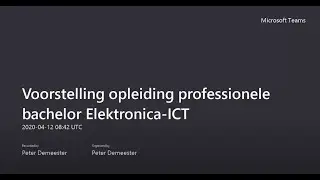 Voorstelling opleiding professionele bachelor Elektronica ICT