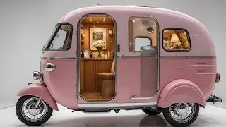 Pink Tricycle RV Camper Review – Tiny Electric Micro Camper with Cozy Interior & Smart Design