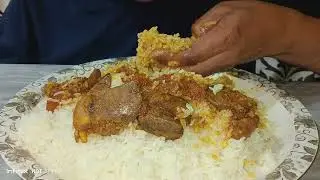 Eating rice spice chicken liver curry #viral