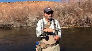 Hook Set at the End of a Drift when Fly Fishing the Owens River