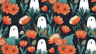 Spooky Decorative Patterns Halloween Frame TV Art Screensaver 👻Vintage Creepy Pumpkin & Gothic Ghost