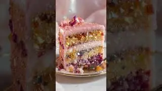 The Most Satisfying Slice of Edible Glitter Cake 🍰 #Shorts