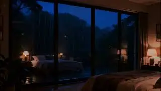 3 Hours Rain on Window (Night) + Gentle Jazz Piano (No Talking) | Late Night Relax | (Part 4)