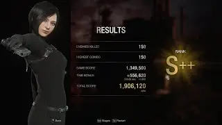 Resident Evil 4 Remake - Mercenaries - Island - Ada Wong in black - S++ Rank