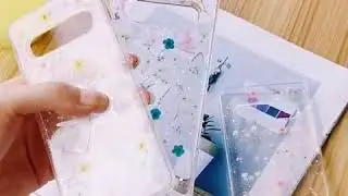 Fashion Transparent Shining Glitter Dried Flower Case For Samsung Galaxy Series