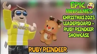 Таблица лидеров Roblox Epic Minigames Christmas 2025 + демонстрация Ruby Reindeer (Топ-100 игроков)
