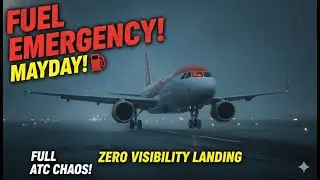 FUEL EMERGENCY! Landing HEAVY in ZERO VISIBILITY (Full ATC) | World Tour #2 | EGKK - EHAM