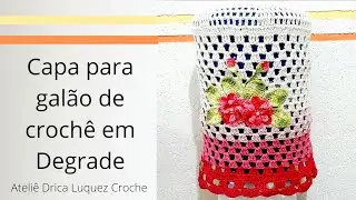 Capa para galão d'água de croche em degrade/Passo a passo