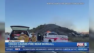 Vehicle Rollover Sparks Vegetation Fire in North County