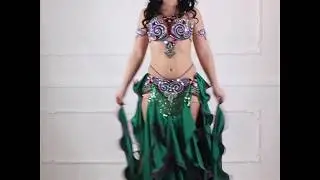 Gorgeous Green with Purple Belly Dance Costume